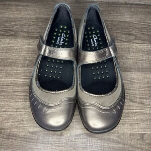 Clarks Metallic Mary Jane Flats